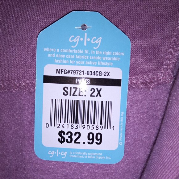 NWT Cg.l.Cg Hoodie Women's Rose Pink 2X Fleece Hooded Sweatshirt NEW - Picture 3 of 6